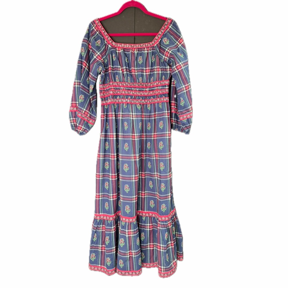 Printfresh Stroll Around Dress in Nostalgia Plaid Blue